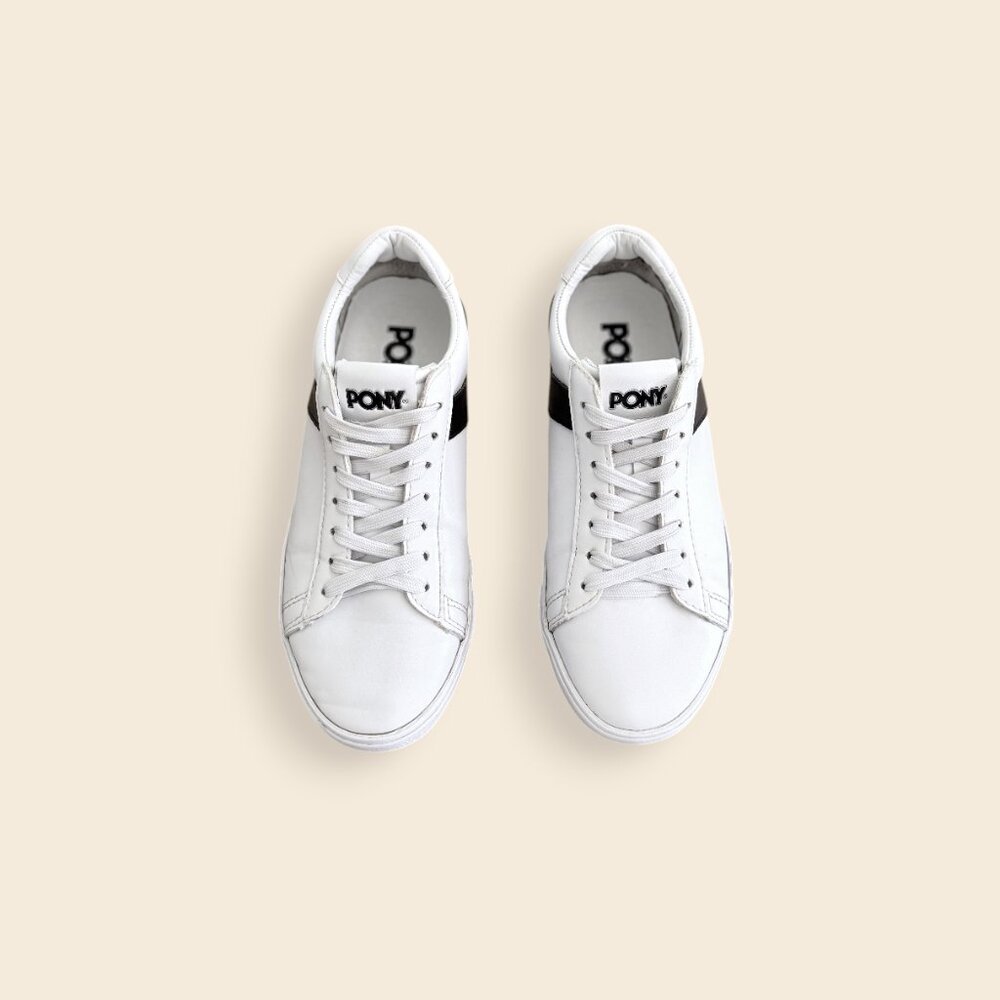 Madewell x Pony Topstar OX Empire Sneakers, White on Black, Women's Size 8